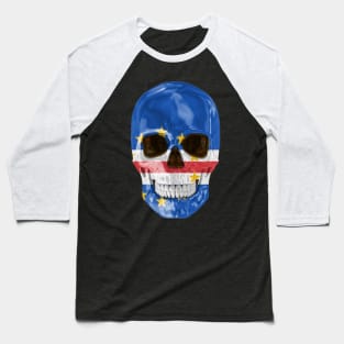 Cape Verde Flag Skull - Gift for Cape Verdean With Roots From Cape Verde Baseball T-Shirt